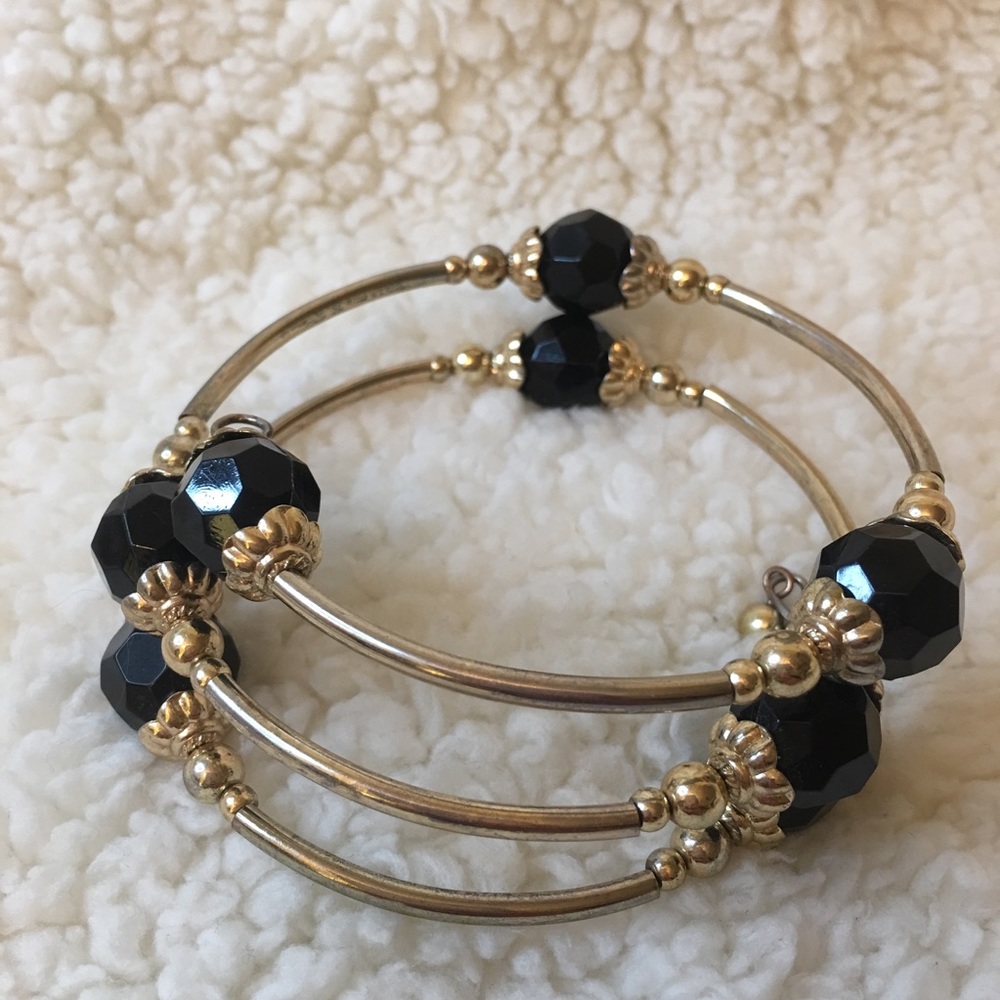 Bangle with black beads